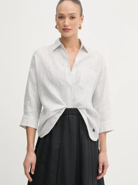 Weekend Max Mara koszula lniana PANETTO biała