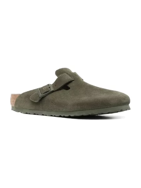 Klapki Birkenstock zamszowe zielone