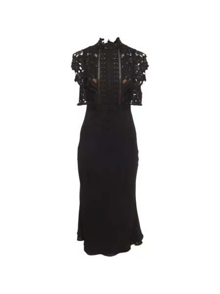 Rochie midi Self-portrait din dantelă negru