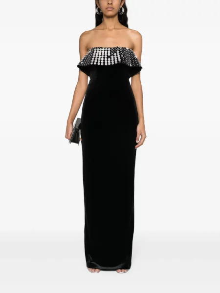 Rochie Nissa de catifea negru