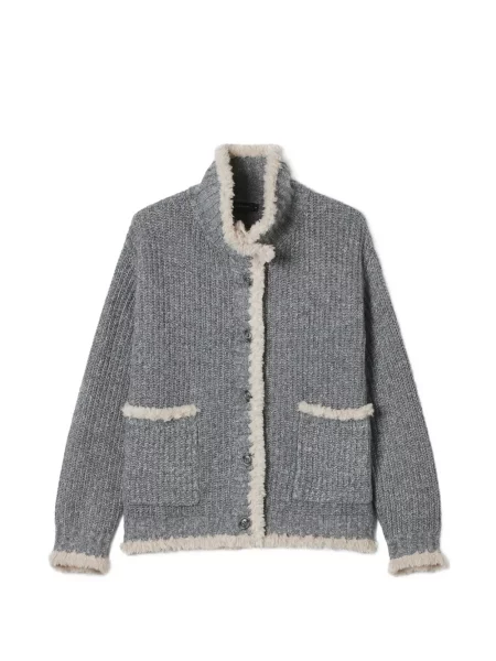 Garnitură de blană cardigan Tout A Coup cu blană gri