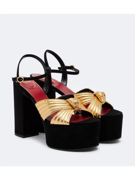 Sandale Valentino Garavani din piele cu platformă negru