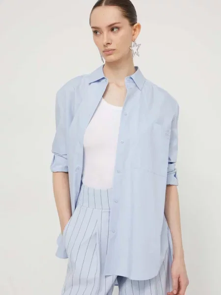 HUGO košulja The Oversize Shirt plava
