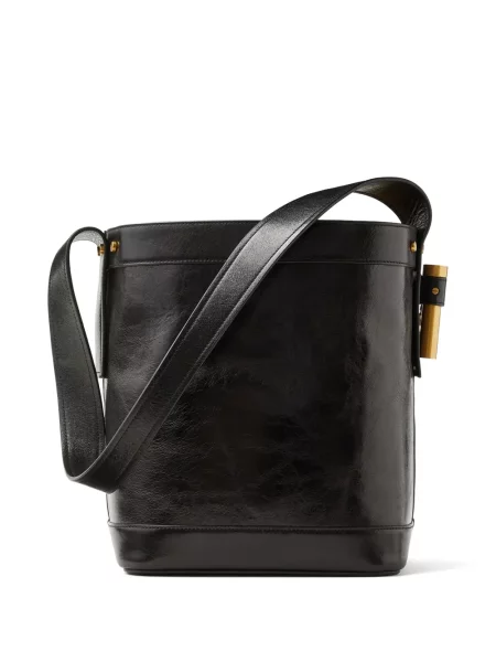Geantă bucket Versace din piele mini negru