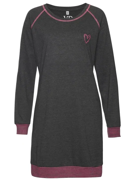 VIVANCE Spalna srajca Dreams temno / roza siva