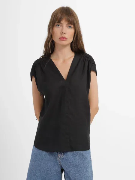 Marc O’Polo Блуза з коротким рукавом Без підкладки чорний
