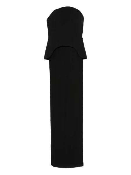 Rochie maxi Solace London plisată de costum negru