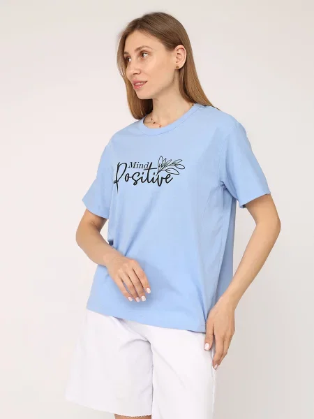 Футболка YUKI бавовна/поліестер блакитний