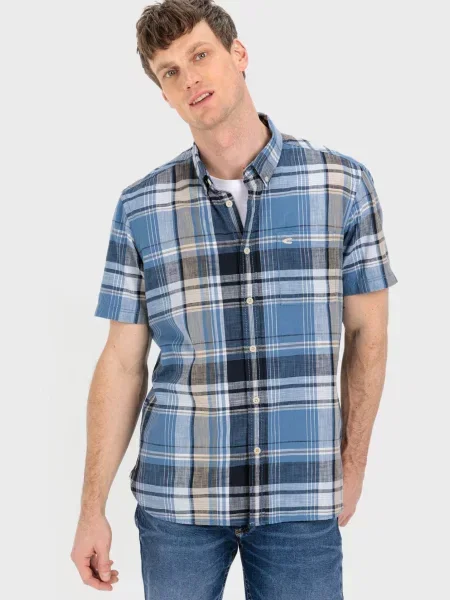 Картата сорочка Camel Active блакитна