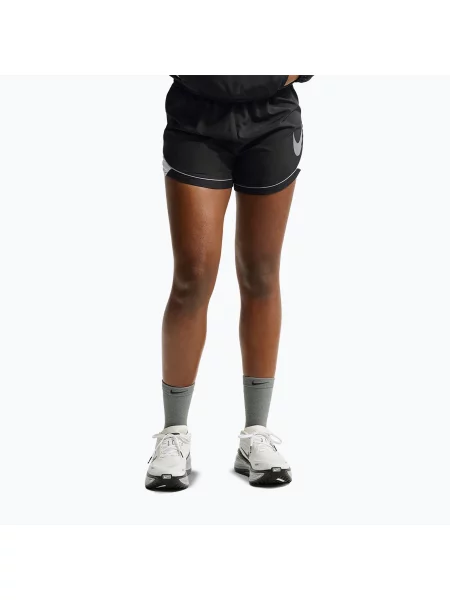 Pantaloni scurți de alergare pentru femei Nike Tempo Dri-Fit Unlined black/white/cool grey alb
