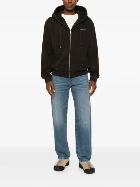 Traperice Carhartt Wip s izlizanim efektom plava