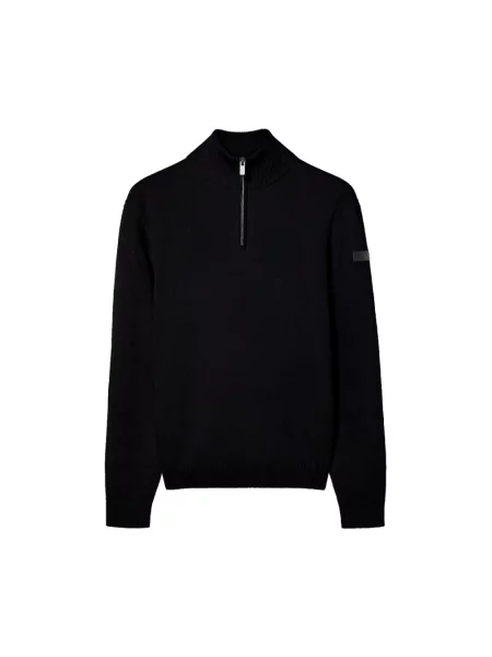 Dzianinowy sweter z golfem Rrd do golfa czarny
