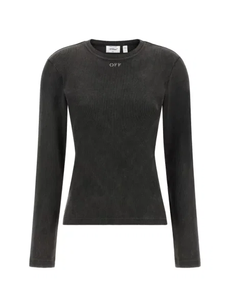 Lung tricou Off-white cu imagine alb