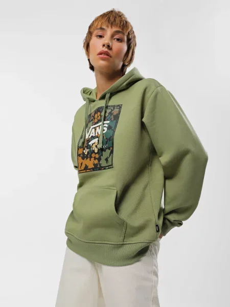 Замшевое худи Vans хаки