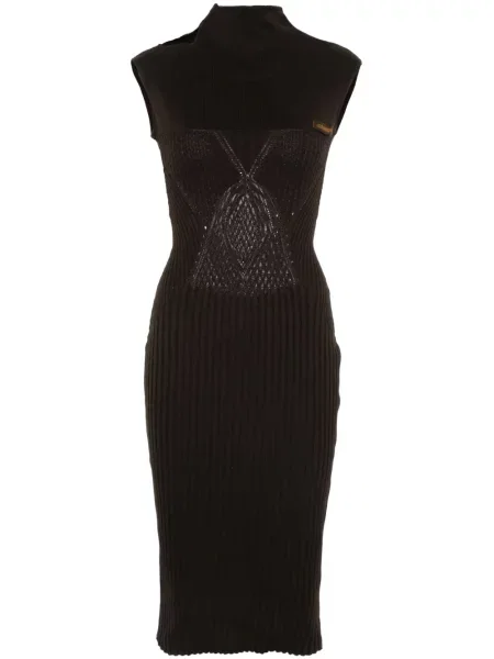 Rochie midi Isa Boulder până la genunchi de costum maro