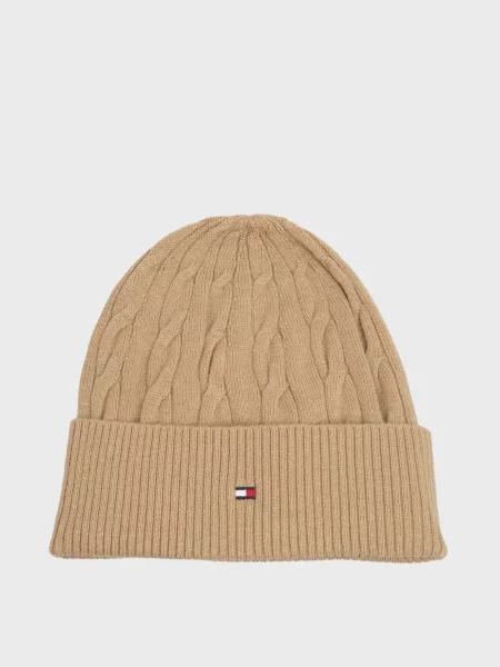 Вовняна шапка Tommy Hilfiger бежева