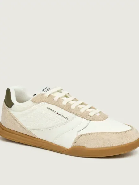 Sneakerși Tommy Hilfiger din piele bej