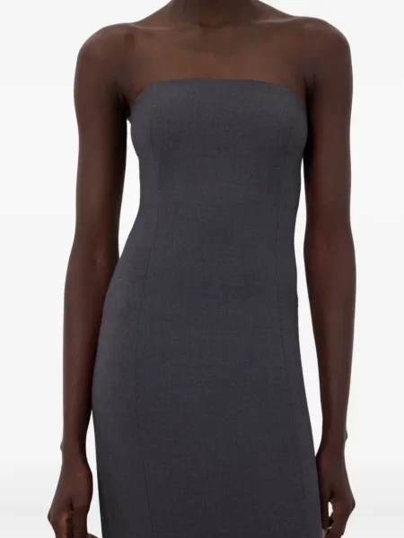 Rochie midi Loulou De Saison fără bretele gri