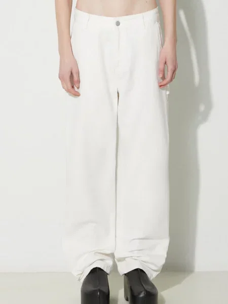Carhartt WIP pantaloni de Pierce Pant Straight drept high waist bej
