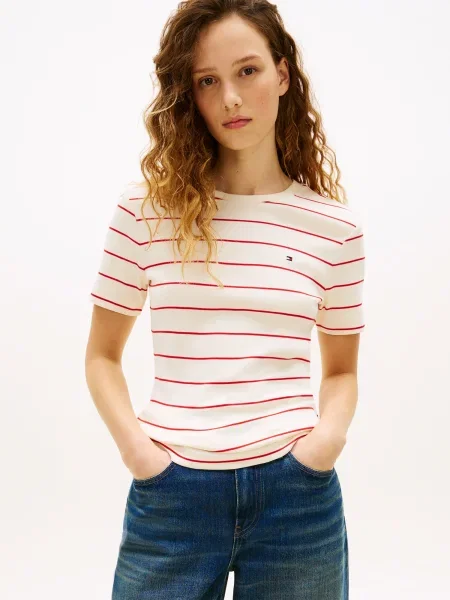 TOMMY HILFIGER Tricou CODY roșu alb