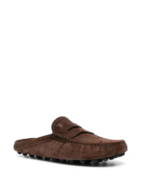 Papuci tip mules Tod's din piele de căprioară maro