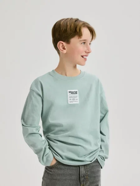 Reserved Hosszú ujjú póló halványkék