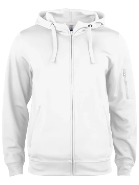 Clique Basic Active Hoody Full Zip – bluza z kapturem – White biała