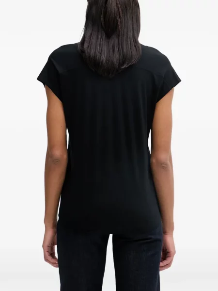 Tricou polo Marc O'polo cu decolteu în V negru