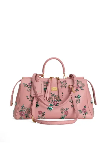 Δερμάτινη δερμάτινη τσάντα Dolce & Gabbana ροζ