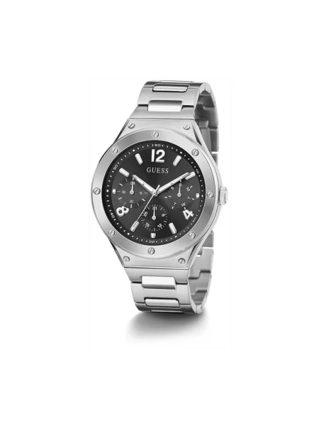 Lniany zegarek Guess szary