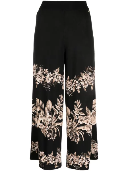Cropp pantaloni Twinset cu model floral tricotate negru