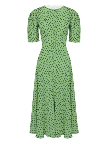 Rochie midi Post Meridiem până la genunchi de costum verde