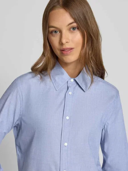 Bluzka koszulowa o kroju regular fit z wyhaftowanym logo Polo Ralph Lauren granatowa