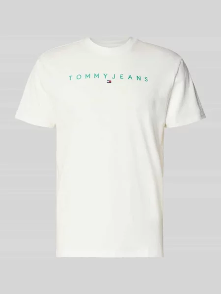 T-shirt o kroju regular fit z czystej bawełny Tommy Jeans biała