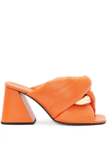 Papuci tip mules Jw Anderson din piele portocaliu