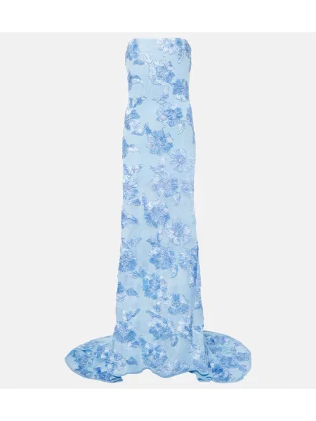 Rochie Rotate cu model floral plasă albastru