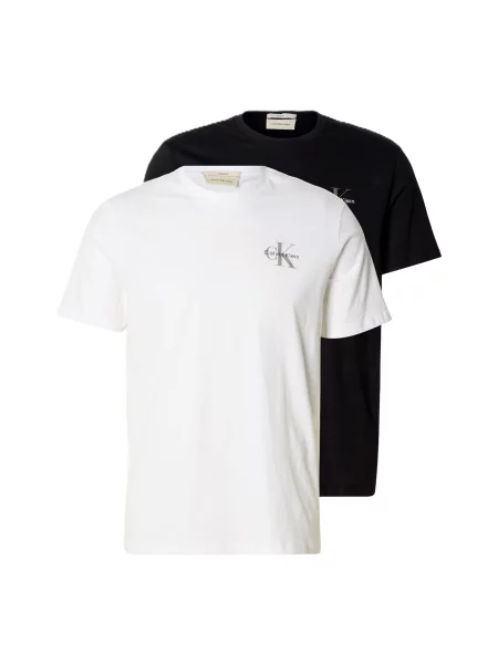 Calvin Klein Jeans Tricou CK Monogram Logo T gri bazalt / negru alb