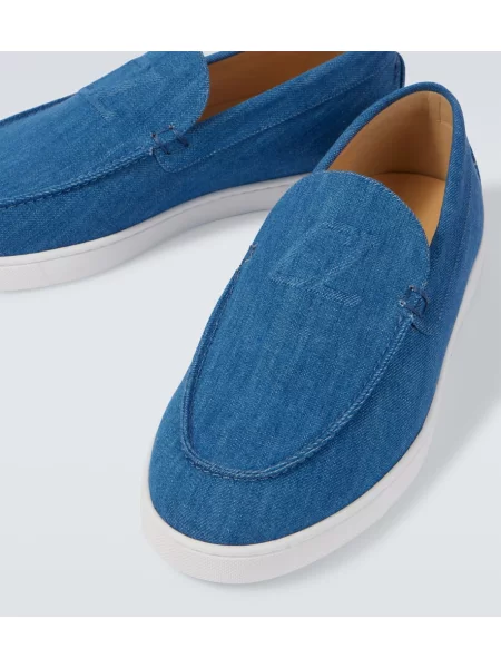 Slip on hlačke Christian Louboutin modra