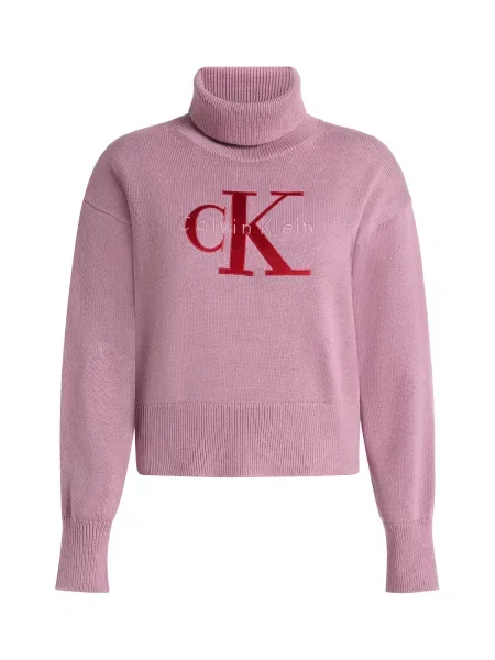 Calvin Klein Jeans Pulover mov orhidee / roșu roz