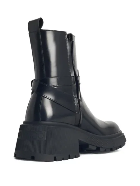 Cizme scurte Jimmy Choo cu cataramă negru