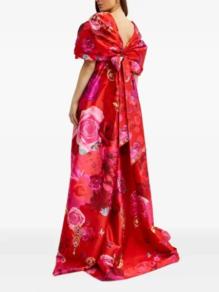 Rochie maxi Camilla cu model floral roșu