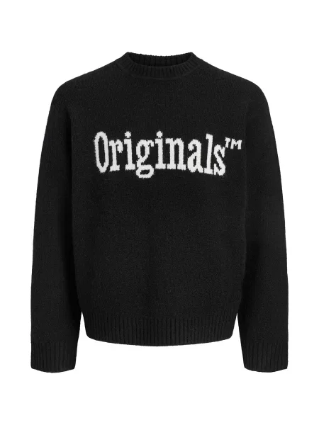 JACK & JONES Pulover JORMONTREAL OLLIE negru alb