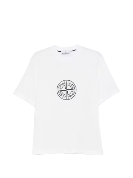 Tricou Stone Island cu imagine alb