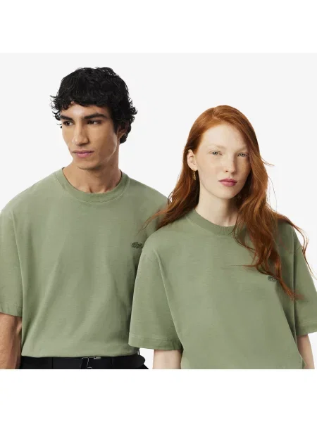 Lacoste Koszulka Z Grubego Dżerseju O Luźnym Kroju zielony