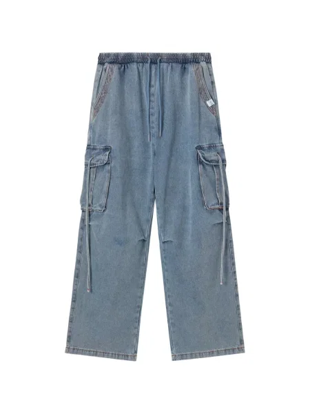 Jeansy Mini Cream na ramiączkach niebieskie