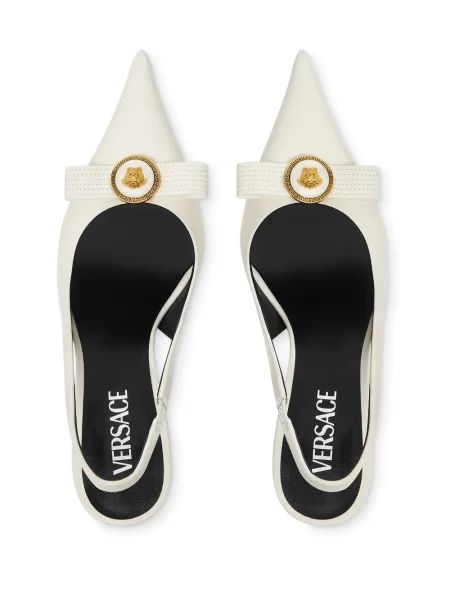 Pantofi cu toc Versace din piele alb