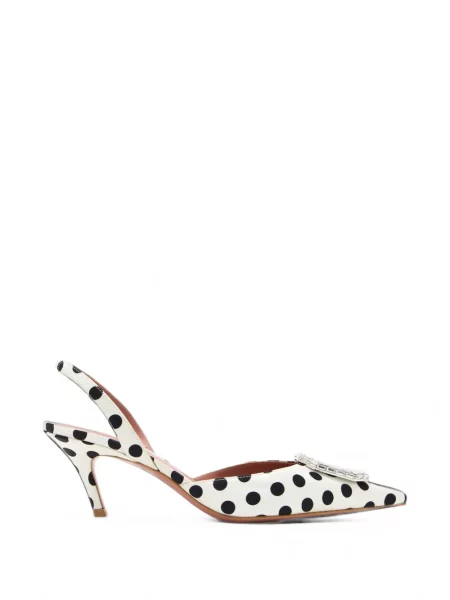 Pantofi cu toc Amina Muaddi cu buline slingback alb