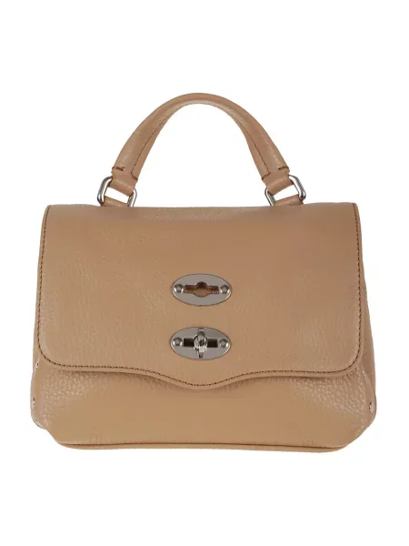 Torebka Zanellato biznesowa z nitami brązowa