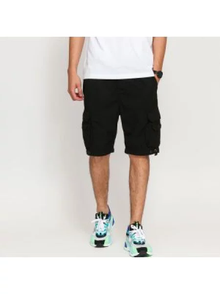 Krátké plátěné šortky cargo Urban Classics černé