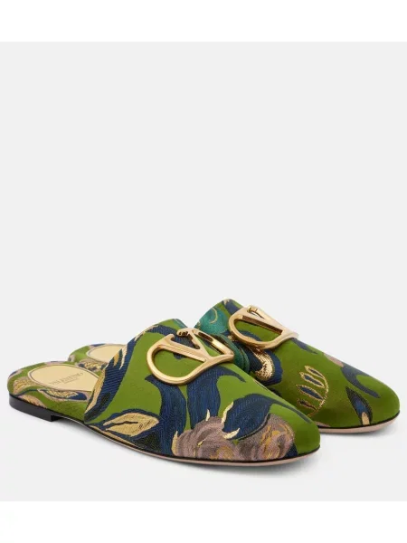 Mules Valentino Garavani iz žakarda zelena